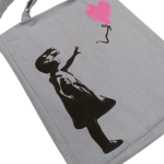 Χειροποίητη τσάντα Tote Bag κορίτσι με μπαλόνι - Image 2